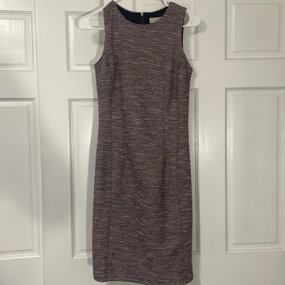 Loft red/pink/black/white back zip sleeveless dress, Size 0